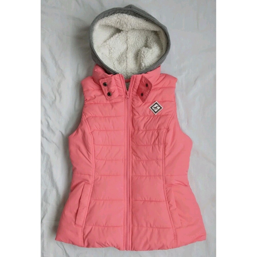 Y2K Hollister Hooded Puffer Vest Fleece Lined Gorpcore Casual Women’s Small